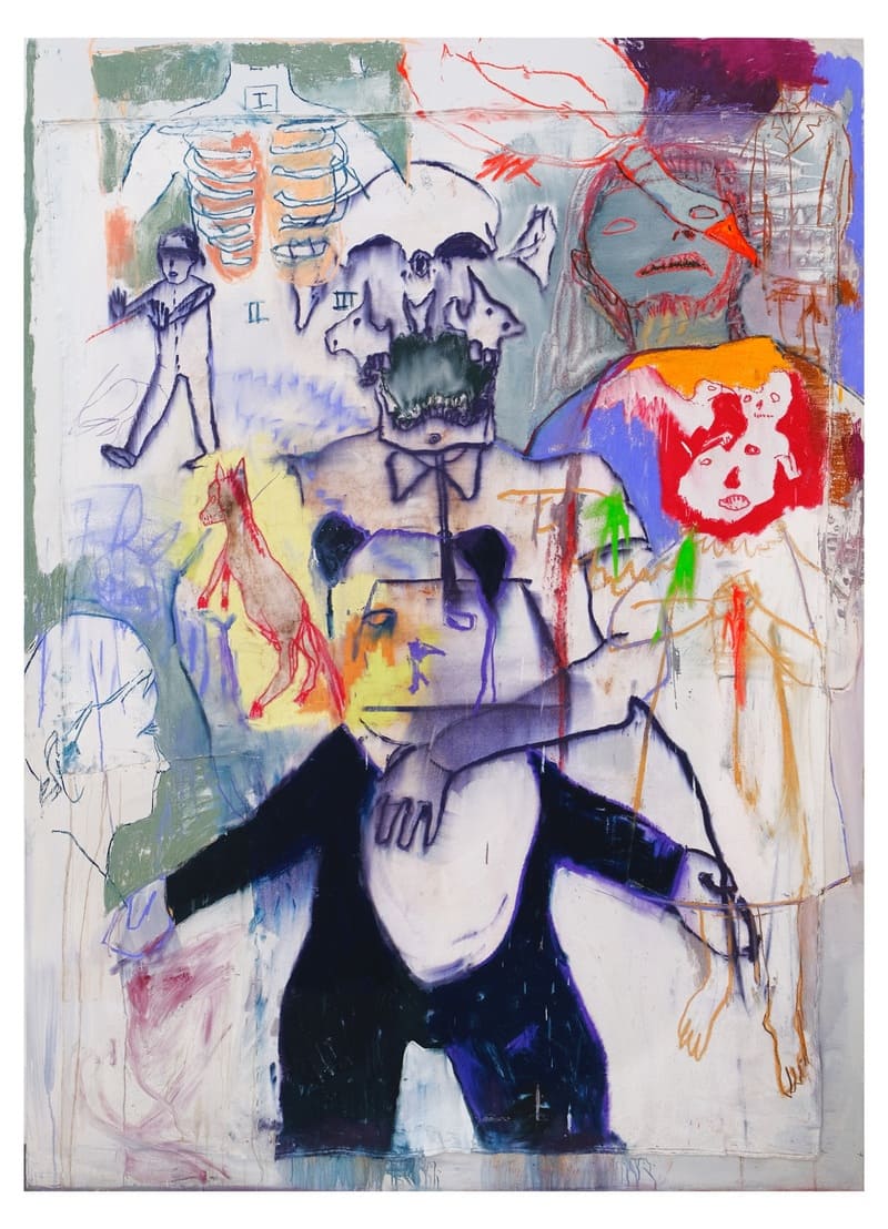 Eduardo Berliner . Juntando os pedaços, 2023 . pastel sobre lona e compensado [pastel on canvas and plywood] . ed. única [unique] . 220 x 160 cm