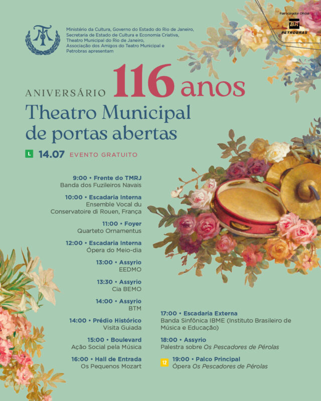 Read more about the article Theatro Municipal do Rio de Janeiro comemora 116 anos de portas abertas no dia 14 de julho