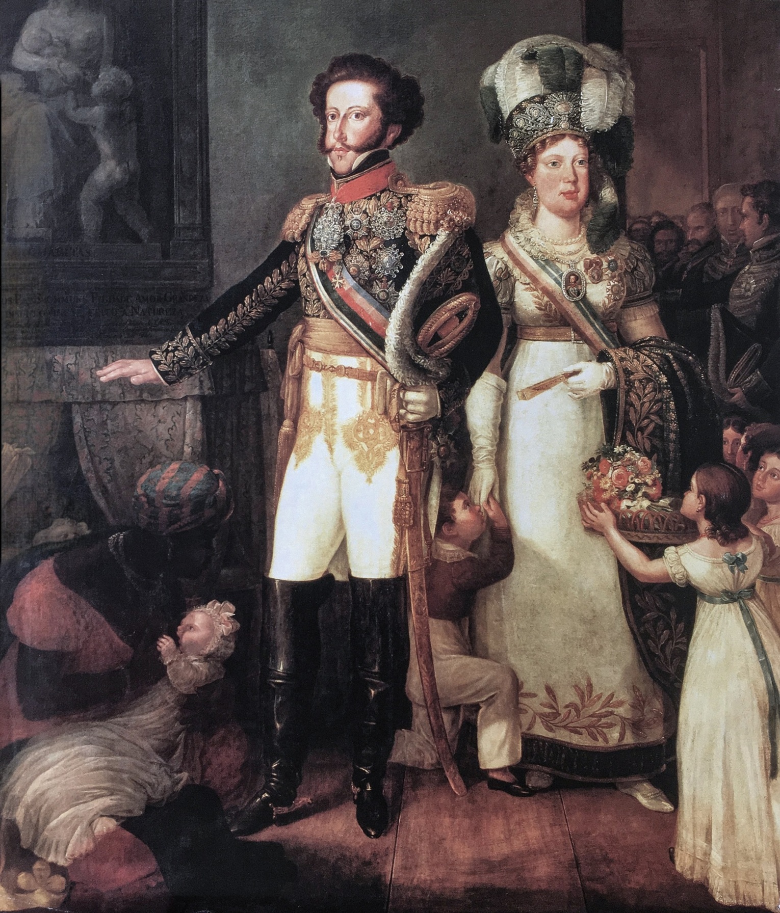D Pedro I e Dona Leopoldina visitando Casa dos Expostos_óleo de Arnaud Pallière 1826 