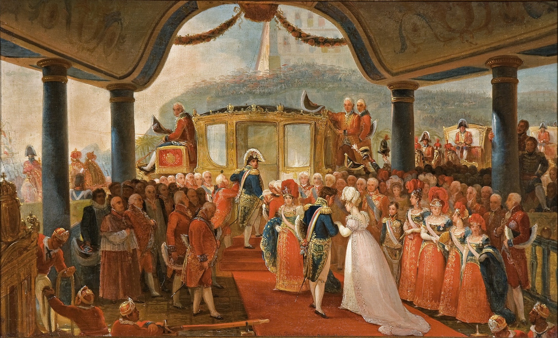 Estudo para Desembarque de d. Leopoldina no Brasil_Óleo sobre tela de Jean-Baptiste Debret_1817